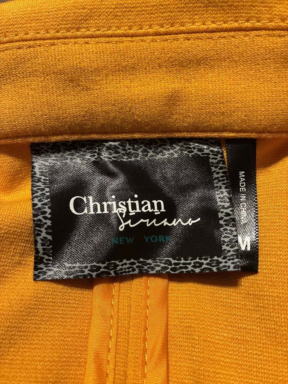 Christian Siriano New York Mustard Yellow Knit Blazer Jacket - Picture 3 of 4